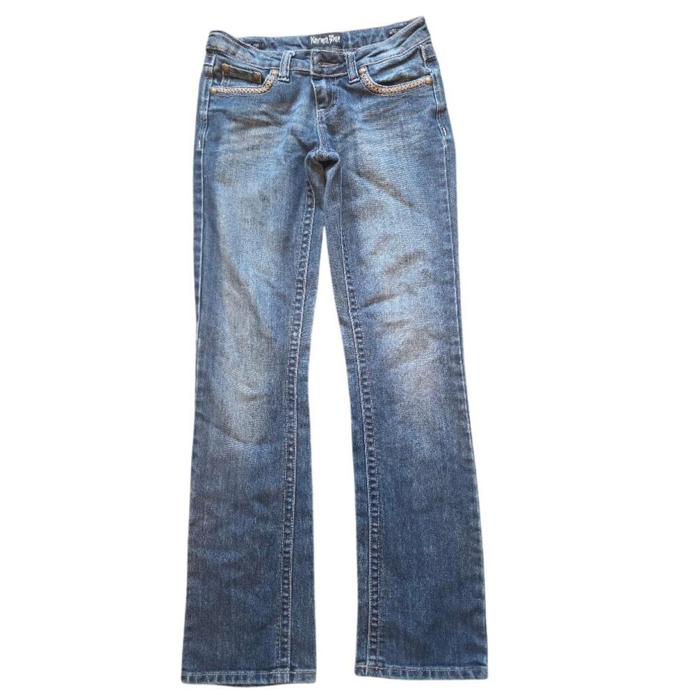 Karma Blue Ultra Stretch Boot Cut Jeans Size 1 Embellished